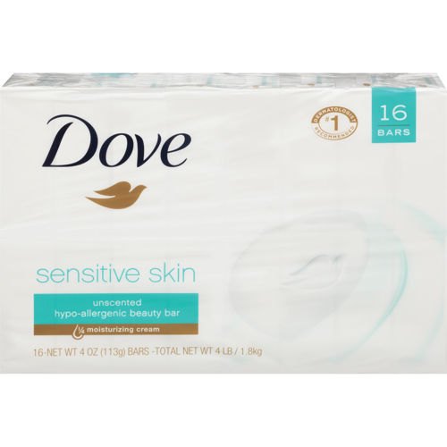 Dove Sensitive Skin Unscented Bath Soap 16/4oz 775497 - South's Market