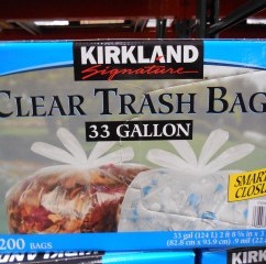 Kirkland Signature Trash Bags, Clear, 33 Gallon, 200 ct