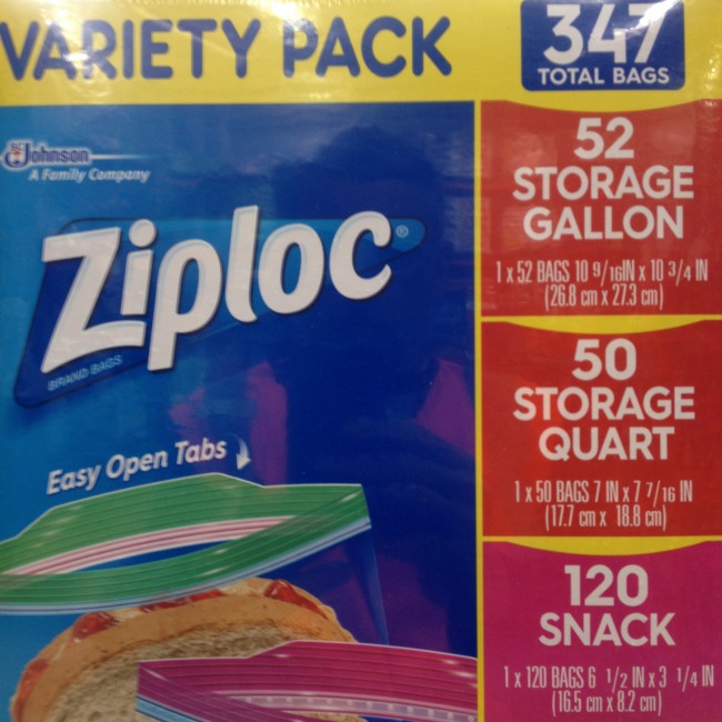 Ziploc Gallon, Quart, Sandwich, and Snack Storage Bags - Variety pack - 347  Total