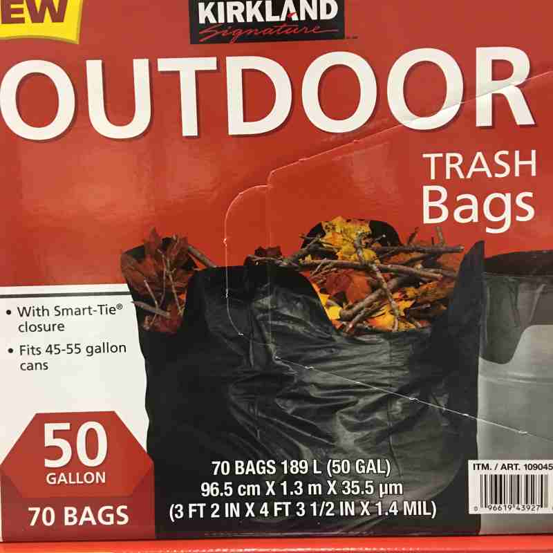 Kirkland Signature Outdoor 50 gallon Trash Bags (70 Pack)